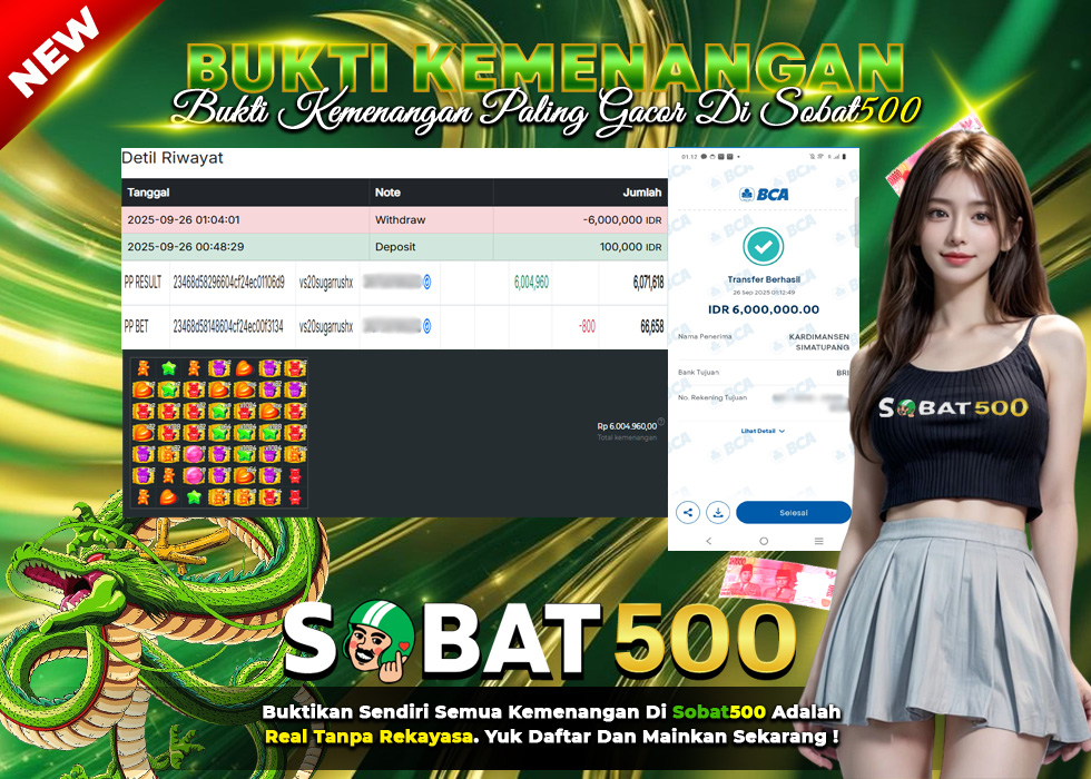 BUKTI JACKPOT SLOT SUGAR RUSH 1000 TERPERCAYA DI INDONESIA TGL 26-09-2025