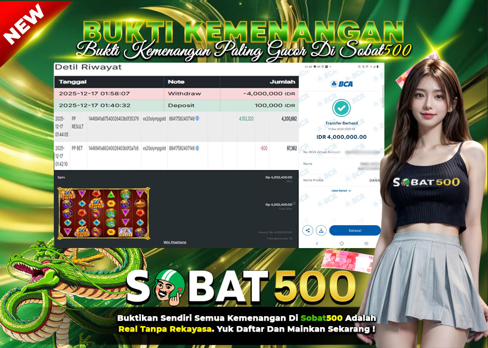 BUKTI JACKPOT SLOT GATES OF OLYMPUS SUPER SCATTER TERPERCAYA DI INDONESIA TGL 17-12-2025