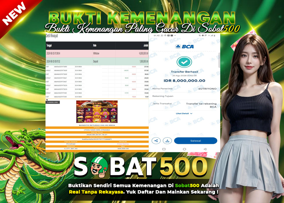 BUKTI JACKPOT SLOT  BANDITO RETURNS TERPERCAYA DI INDONESIA TGL 20-08-2026